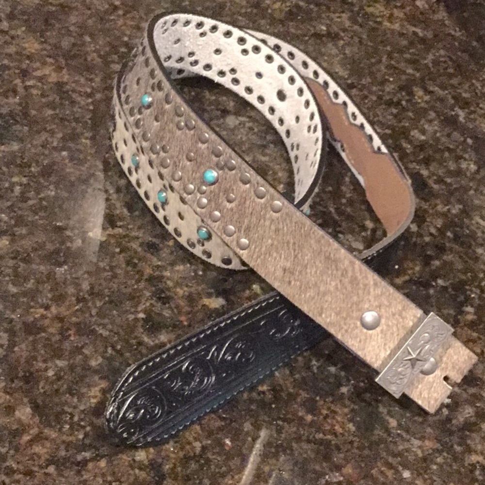 Kamberley cross stud belt calf hair cowgirl rodeo festival boho chic horse rodeo